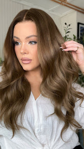 SULMY Cool Light Brown Wigs 100% Real Human Hair for Caucasian 180% Density